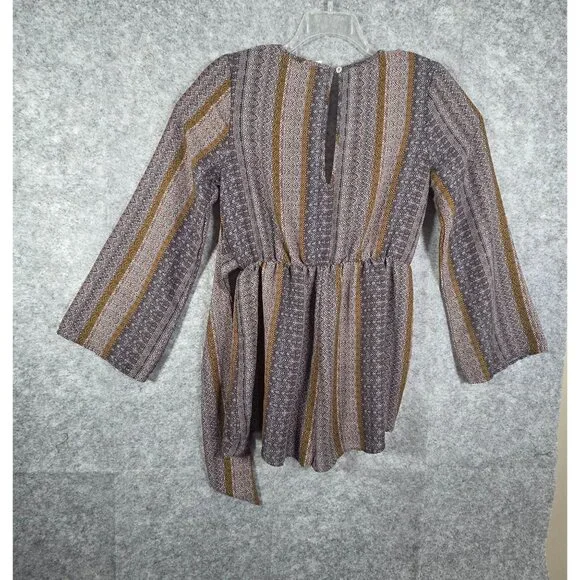 Peach Love Women’s Long Sleeve Romper Multicolor Size M Boho Floral One Piece - Picture 6 of 10